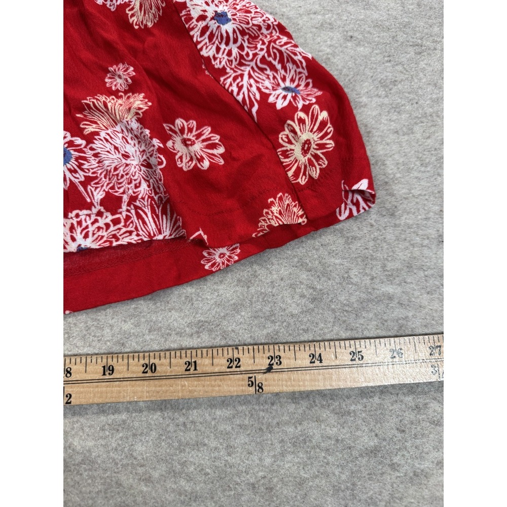 Free People Hawaii Mini Dress Womens M Viscose Floral Short Sleeve Smocked Waist - Picture 8 of 12